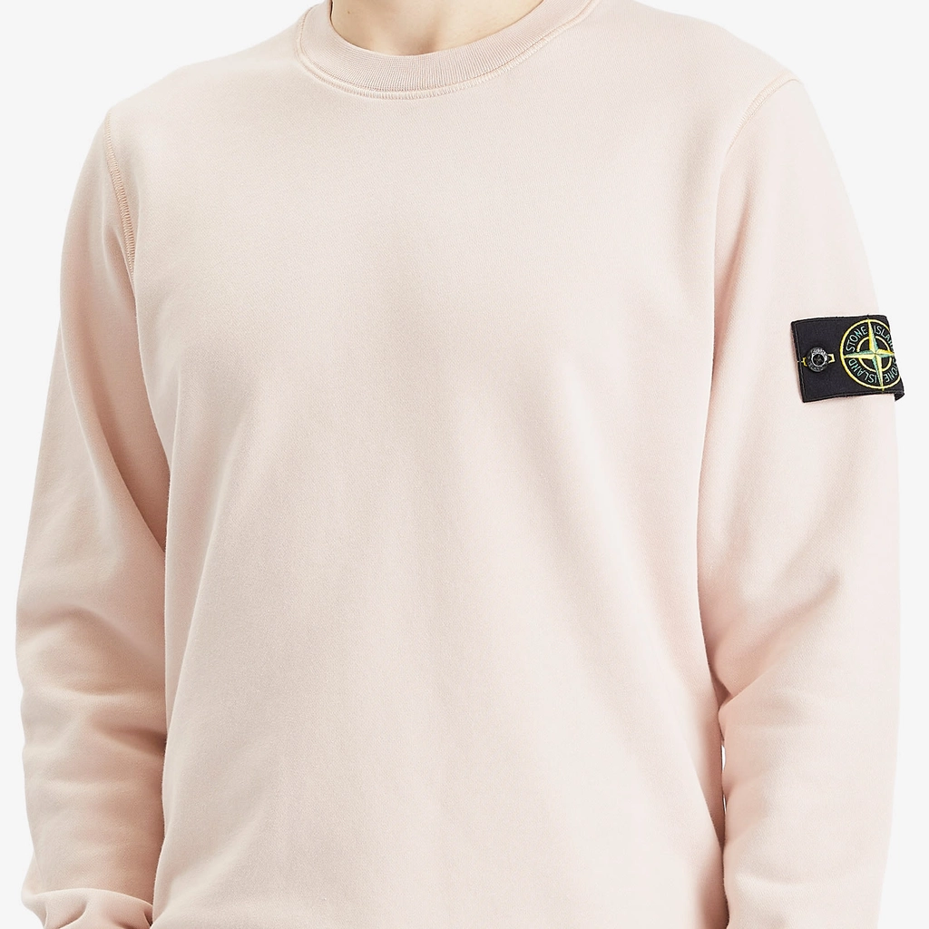 Stone Island Men's Garment Dyed Crew Neck Sweatshirt Antique Rose